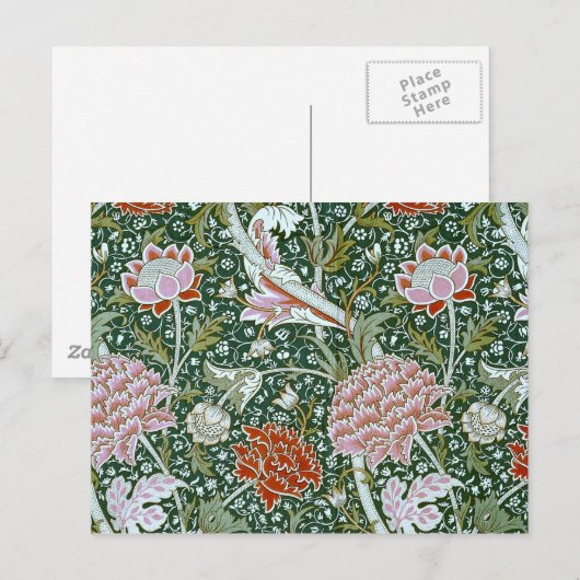 Cute  William Morris Pattern Briefkaart (Voorkant / Achterkant)