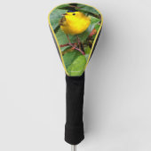 Cute Wilson's Warbler Songbird in de Cherry Tree Golfheadcover (Voorkant)