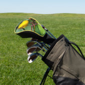 Cute Wilson's Warbler Songbird in de Cherry Tree Golfheadcover (Insitu)