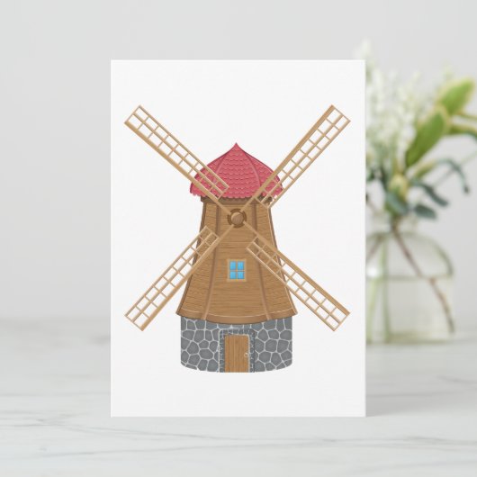 Cute Windmill Kaart (Staand voorkant)
