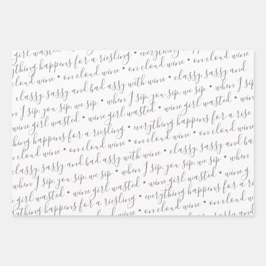 Cute Wine Gift Typography Stripes Inpakpapier Vel (Voorkant 2)