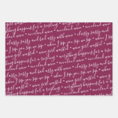 Cute Wine Gift Typography Stripes Inpakpapier Vel (Voorkant)