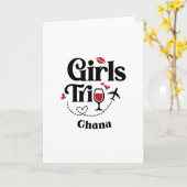 Cute Wine Girls Trip Ghana Travel Vacation  Kaart (Gele Bloem)