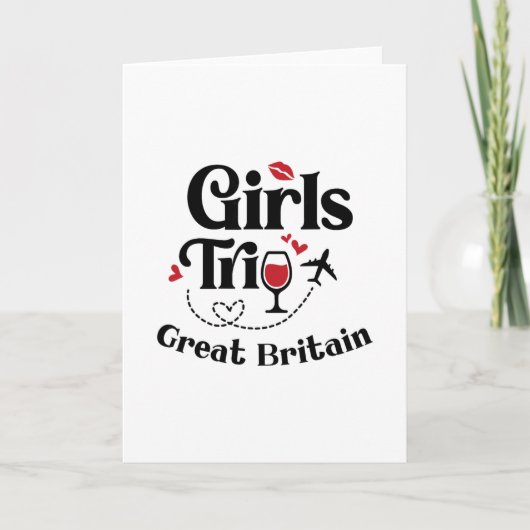 Cute Wine Girls Trip Great Britain Travel Vacation Kaart (Voorkant)