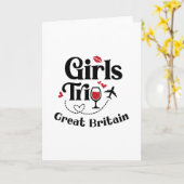 Cute Wine Girls Trip Great Britain Travel Vacation Kaart (Gele Bloem)