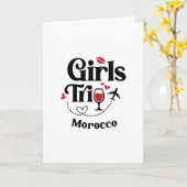 Cute Wine Girls Trip Morocco Travel Vacation  Kaart (Gele Bloem)