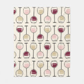 Cute Wine Glass Patroon Fleece Deken (Voorkant)