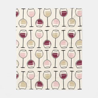 Cute Wine Glass Patroon Fleece Deken