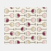 Cute Wine Glass Patroon Fleece Deken (Voorkant (Horizontaal))
