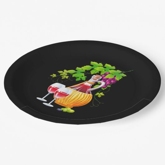 Cute wine party papieren bordje (Gekanteld)