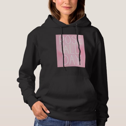 Cute, Wine, Rose All Day, women's top,  for wine Hoodie (Voorkant)