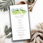 Cute Winery Vineyard Mountain Wedding Program Card Bedankkaart