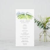Cute Winery Vineyard Mountain Wedding Program Card Bedankkaart (Staand voorkant)