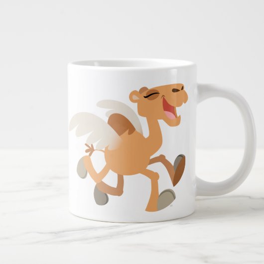 Cute Winged Cartoon Camel Jumbo Mok (Rechts)