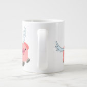 Cute Winged Cartoon Pig Grote Koffiekop (Achterkant)