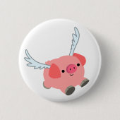 Cute Winged Cartoon Pig Ronde Button 5,7 Cm (Voorkant)