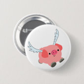 Cute Winged Cartoon Pig Ronde Button 5,7 Cm (Voorkant /achterkant)
