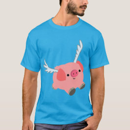 Cute Winged Cartoon Pig T-Shirt