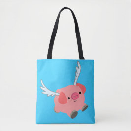 Cute Winged Cartoon Pig Tote Bag