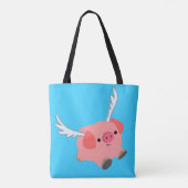 Cute Winged Cartoon Pig Tote Bag (Achterkant)