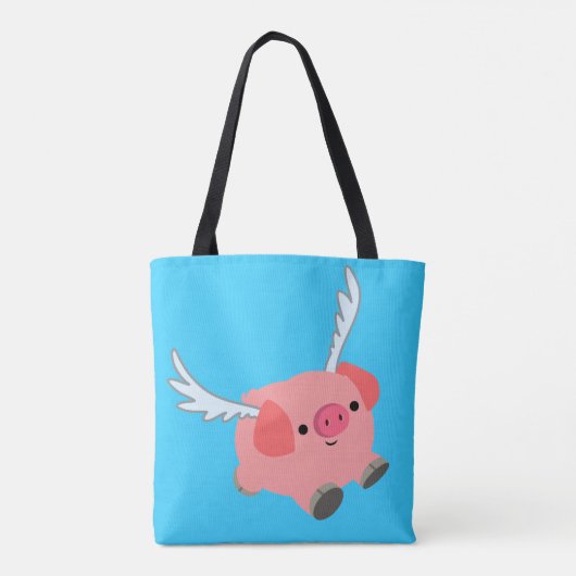 Cute Winged Cartoon Pig Tote Bag (Achterkant)