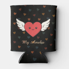 Cute Winged Heart Can Cooler – Valentine Gift