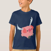 Cute Wingeing Cartoon Pig Children T-Shirt (Voorkant)