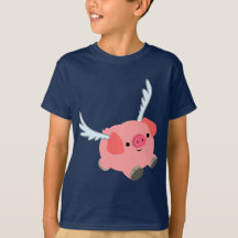 Cute Wingeing Cartoon Pig Children T-Shirt