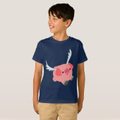 Cute Wingeing Cartoon Pig Children T-Shirt (Voorkant volledig)