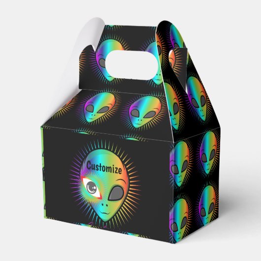 Cute Winking Alien Head Thunder_Cove Bedankdoosjes (Voorkant Zijde)