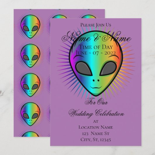 Cute Winking Alien Head Thunder_Cove Kaart (Voorkant / Achterkant)