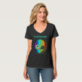Cute Winking Alien Head Thunder_Cove T-shirt (Voorkant volledig)