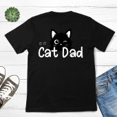 Cute Winking Black Cat Dad T-shirt