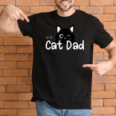 Cute Winking Black Cat Dad T-shirt