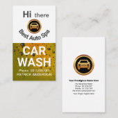 Cute Winking Car Face Gold Water Auto Details Visitekaartje (Voorkant / Achterkant)
