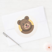  Cute Winking Cartoon Bear Avatar Vector Illustrat Ronde Sticker (Envelop)