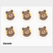  Cute Winking Cartoon Bear Avatar Vector Illustrat Ronde Sticker (Vel)