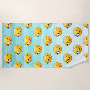 Cute Winking Face E moji Strandlaken