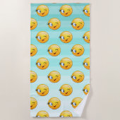 Cute Winking Face E moji Strandlaken (Voorkant)