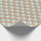 Cute Winking Gingerbread Star Cookie Pattern Cadeaupapier (Hoek)