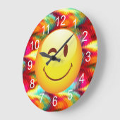 Cute Winking Happy Face en heldere kleuren Grote Klok (Hoek)