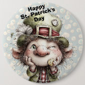 Cute Winking Leprechaun  Ronde Button 6,0 Cm (Voorkant)