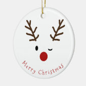 Cute Winking Rudolf Reindeer Fotokerstmis Keramisch Ornament (Links)