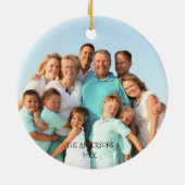 Cute Winking Rudolf Reindeer Fotokerstmis Keramisch Ornament (Achterkant)