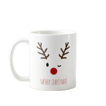 Cute Winking Rudolf Reindeer Kerstkoffie