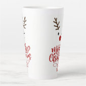 Cute Winking Rudolf Reindeer Kerstkoffie Latte Mok (Voorkant)
