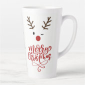 Cute Winking Rudolf Reindeer Kerstkoffie Latte Mok (Rechts)