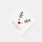 Cute Winking Rudolf Reindeer Kerstmis Servet (Hoek)