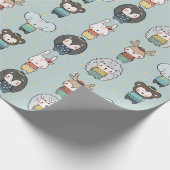 Cute Winter Animals Cadeaupapier (Hoek)