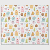 Cute Winter Animals Cadeaupapier (Vlak)